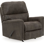 Ashley Furniture - NAVI SMOKE ROCKER RECLINER - Dark Gray Faux Leather - Recliners