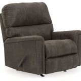 Ashley Furniture - NAVI SMOKE ROCKER RECLINER - Dark Gray Faux Leather - Recliners