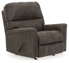 Ashley Furniture - NAVI SMOKE ROCKER RECLINER - Dark Gray Faux Leather - Recliners