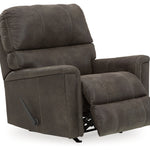 Ashley Furniture - NAVI SMOKE ROCKER RECLINER - Dark Gray Faux Leather - Recliners - Additional View 2