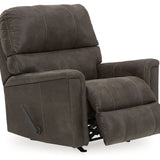 Ashley Furniture - NAVI SMOKE ROCKER RECLINER - Dark Gray Faux Leather - Recliners - Additional View 2
