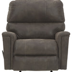 Ashley Furniture - NAVI SMOKE ROCKER RECLINER - Dark Gray Faux Leather - Recliners - Additional View 3