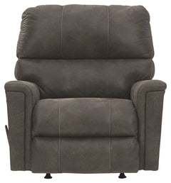 Ashley Furniture - NAVI SMOKE ROCKER RECLINER - Dark Gray Faux Leather - Recliners - Additional View 3