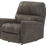 Ashley Furniture - NAVI SMOKE ROCKER RECLINER - Dark Gray Faux Leather - Recliners - Additional View 4