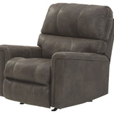 Ashley Furniture - NAVI SMOKE ROCKER RECLINER - Dark Gray Faux Leather - Recliners - Additional View 4