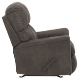 Ashley Furniture - NAVI SMOKE ROCKER RECLINER - Dark Gray Faux Leather - Recliners - Additional View 5