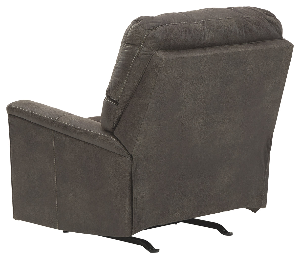 Ashley Furniture - NAVI SMOKE ROCKER RECLINER - Dark Gray Faux Leather - Recliners - Additional View 6