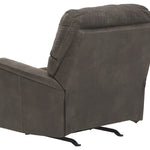 Ashley Furniture - NAVI SMOKE ROCKER RECLINER - Dark Gray Faux Leather - Recliners - Additional View 6