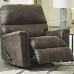 Ashley Furniture - NAVI SMOKE ROCKER RECLINER - Dark Gray Faux Leather - Recliners - Additional View 7