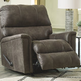 Ashley Furniture - NAVI SMOKE ROCKER RECLINER - Dark Gray Faux Leather - Recliners - Additional View 7