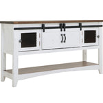 International Furniture Direct - PUEBLO WHITE SOFA TABLE - White|Dark Brown Wood - Tables - Additional View 1