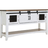 International Furniture Direct - PUEBLO WHITE SOFA TABLE - White|Dark Brown Wood - Tables - Additional View 1