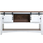 International Furniture Direct - PUEBLO WHITE SOFA TABLE - White|Dark Brown Wood - Tables - Additional View 2