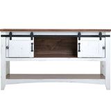 International Furniture Direct - PUEBLO WHITE SOFA TABLE - White|Dark Brown Wood - Tables - Additional View 2