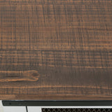 International Furniture Direct - PUEBLO WHITE SOFA TABLE - White|Dark Brown Wood - Tables - Additional View 5