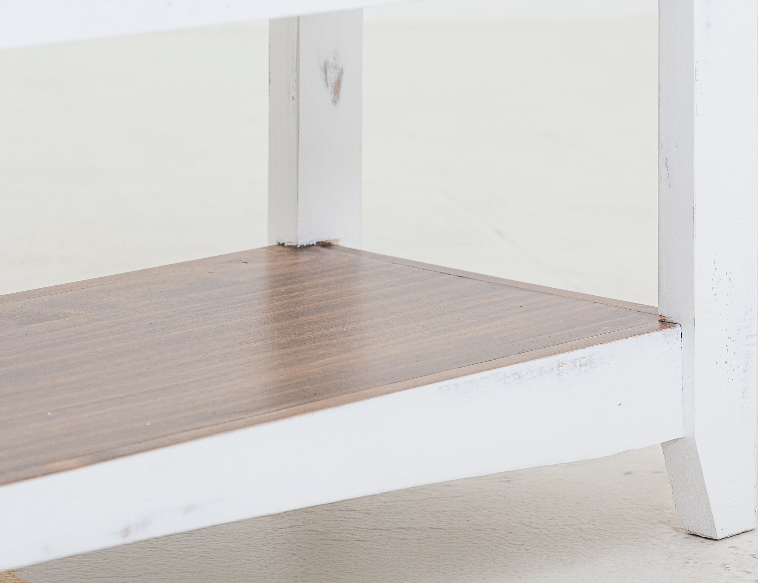 International Furniture Direct - PUEBLO WHITE SOFA TABLE - White|Dark Brown Wood - Tables - Additional View 6