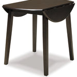 Ashley Furniture - HAMMIS ROUND DROP LEAF DINETTE TABLE - Dark Brown Wood - Tables