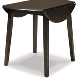 Ashley Furniture - HAMMIS ROUND DROP LEAF DINETTE TABLE - Dark Brown Wood - Tables