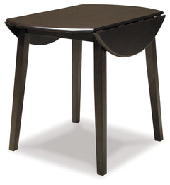 Ashley Furniture - HAMMIS ROUND DROP LEAF DINETTE TABLE - Dark Brown Wood - Tables