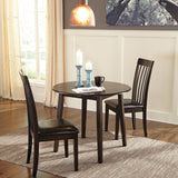 Ashley Furniture - HAMMIS ROUND DROP LEAF DINETTE TABLE - Dark Brown Wood - Tables - Additional View 2