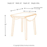 Ashley Furniture - HAMMIS ROUND DROP LEAF DINETTE TABLE - Dark Brown Wood - Tables - Additional View 3