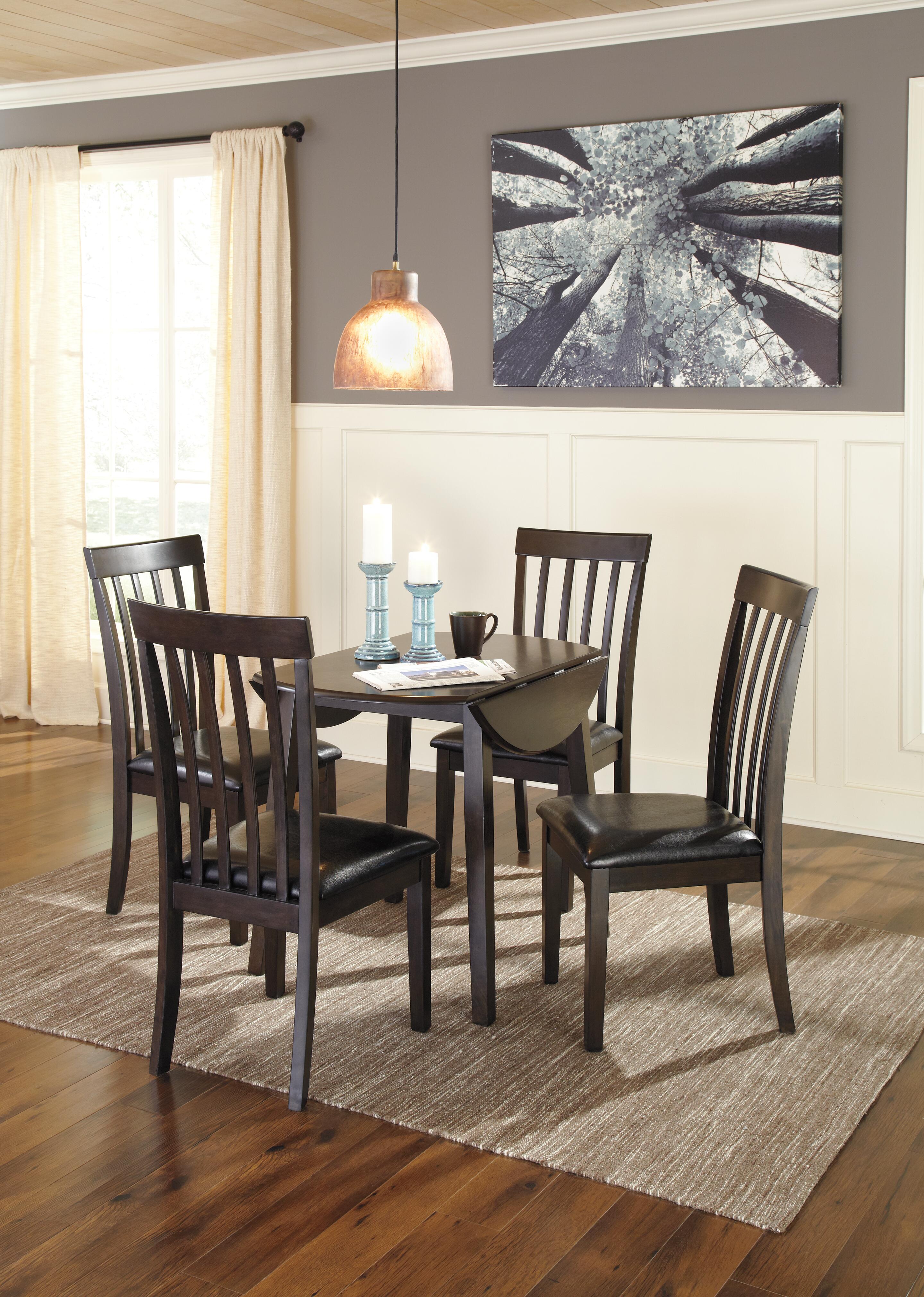 Ashley Furniture - HAMMIS ROUND DROP LEAF DINETTE TABLE - Dark Brown Wood - Tables - Additional View 4