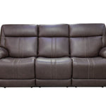 Xara Leather Power Sofa - Earth