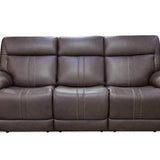 Xara Leather Power Sofa - Earth