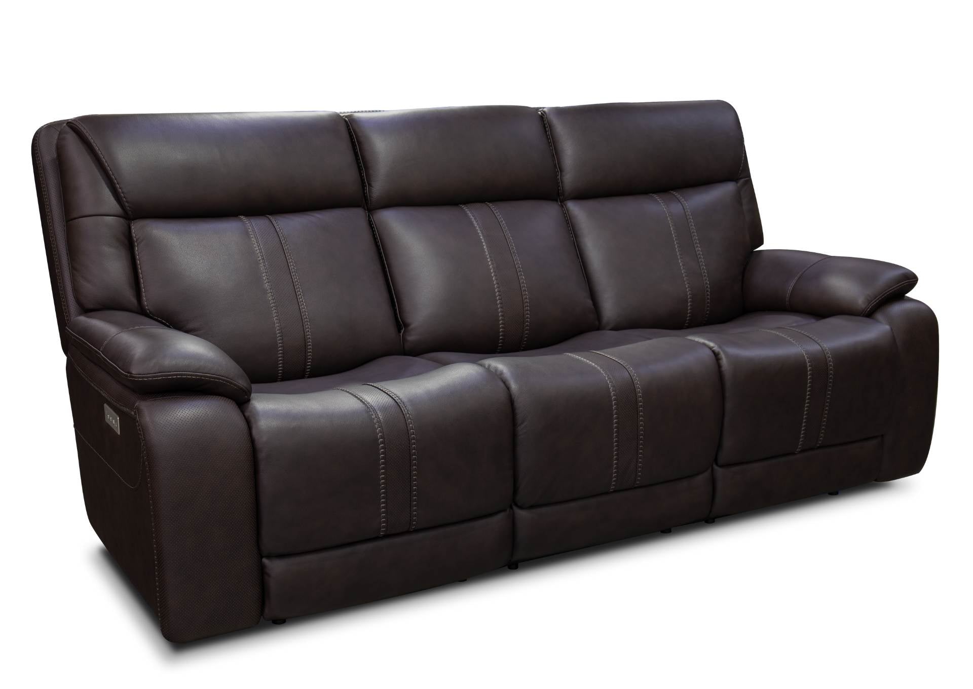 Xara Leather Power Sofa - Earth - Additional View 1