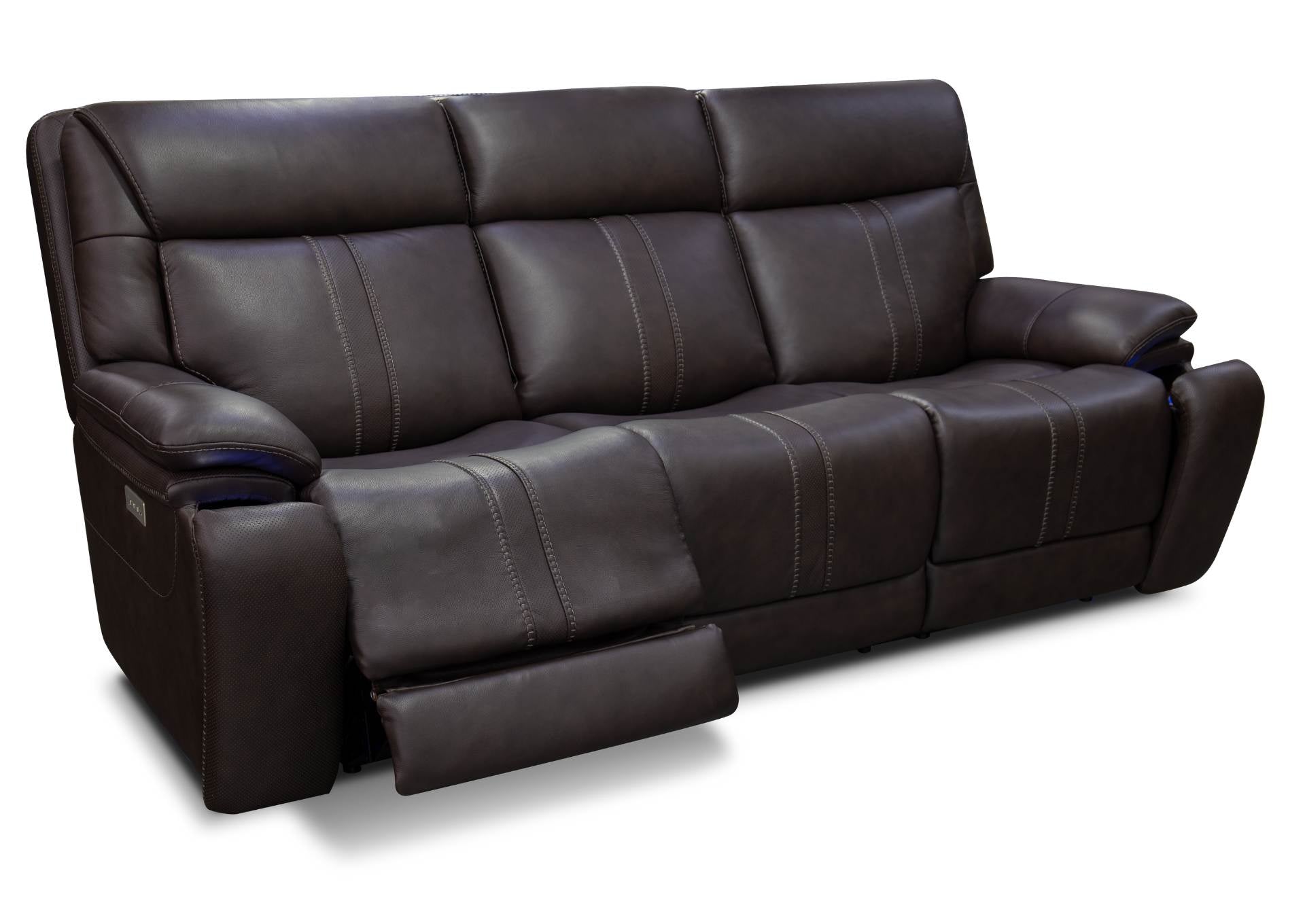 Xara Leather Power Sofa - Earth - Additional View 2