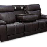 Xara Leather Power Sofa - Earth - Additional View 3