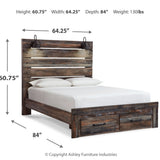 Ashley Furniture - Drystan Queen Panel Bed With Lights - Brown - Beige Wood|Metal - Beds - Additional View 3