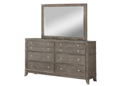 Mindi Brushed Dresser And Mirror - Gray