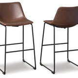 Ashley Furniture - Centiar 30" Barstool - Dark Brown Metal|Leather Match - Stools