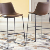 Ashley Furniture - Centiar 30" Barstool - Dark Brown Metal|Leather Match - Stools - Additional View 1