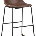 Ashley Furniture - Centiar 30" Barstool - Dark Brown Metal|Leather Match - Stools - Additional View 2