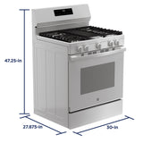 GE WHITE 30" FREE STANDING GAS RANGE - Ranges - Additional View 21