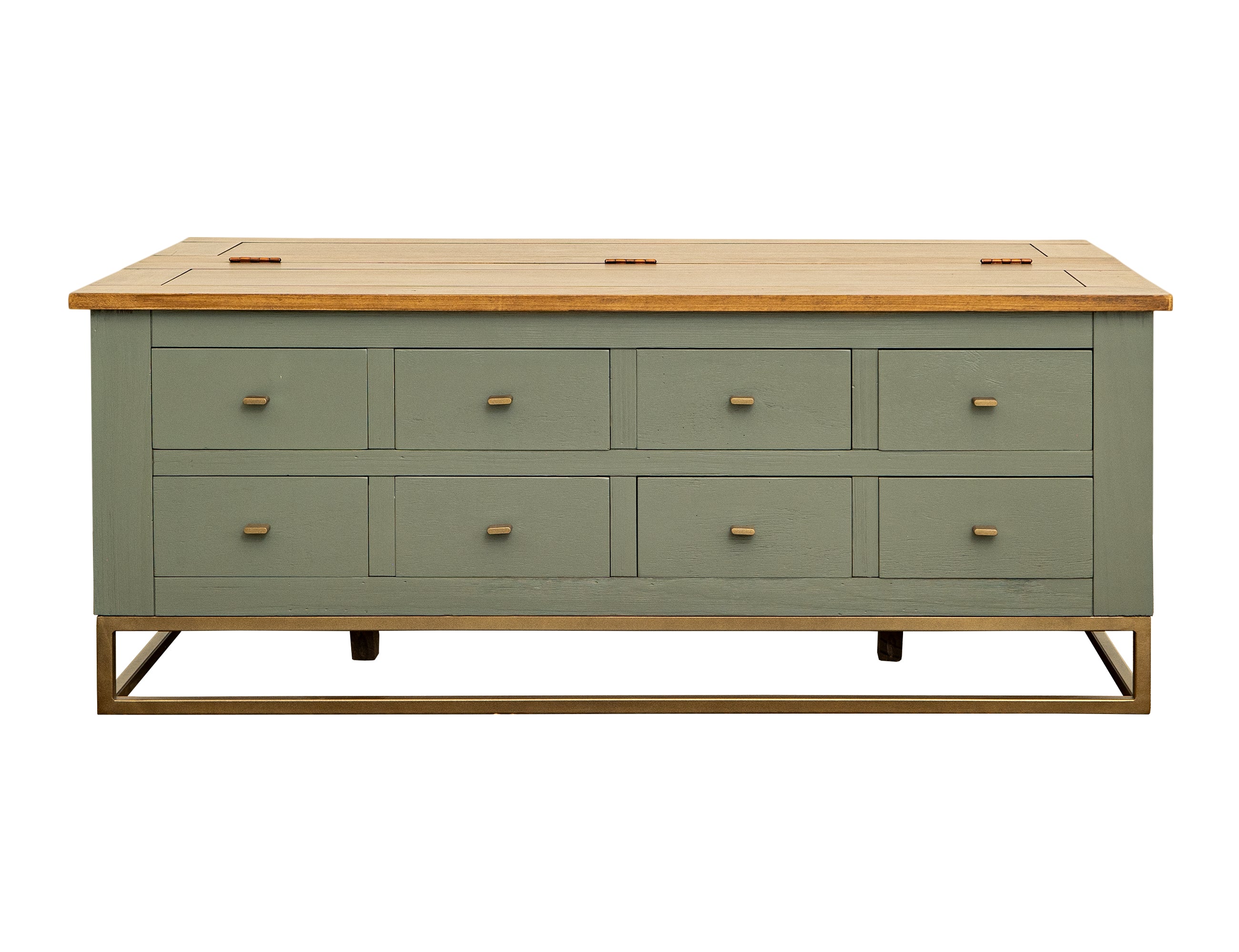 International Furniture Direct - TIMBER COCKTAIL TABLE - Green Wood - Tables