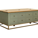 International Furniture Direct - TIMBER COCKTAIL TABLE - Green Wood - Tables - Additional View 1