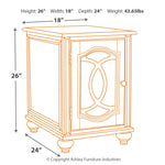 Ashley Furniture - Realyn Chair Side End Table - Insert Mirror - White / Brown - Light Brown Glass|Wood - Tables - Additional View 3
