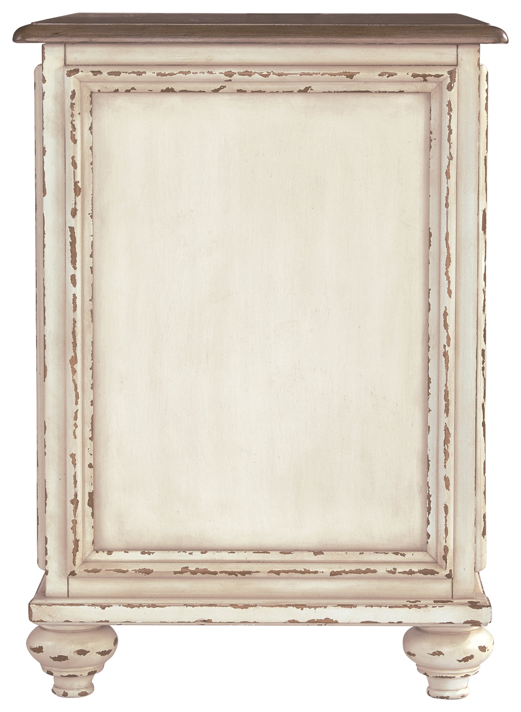 Ashley Furniture - Realyn Chair Side End Table - Insert Mirror - White / Brown - Light Brown Glass|Wood - Tables - Additional View 5