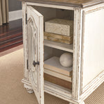 Ashley Furniture - Realyn Chair Side End Table - Insert Mirror - White / Brown - Light Brown Glass|Wood - Tables - Additional View 6