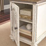 Ashley Furniture - Realyn Chair Side End Table - Insert Mirror - White / Brown - Light Brown Glass|Wood - Tables - Additional View 6