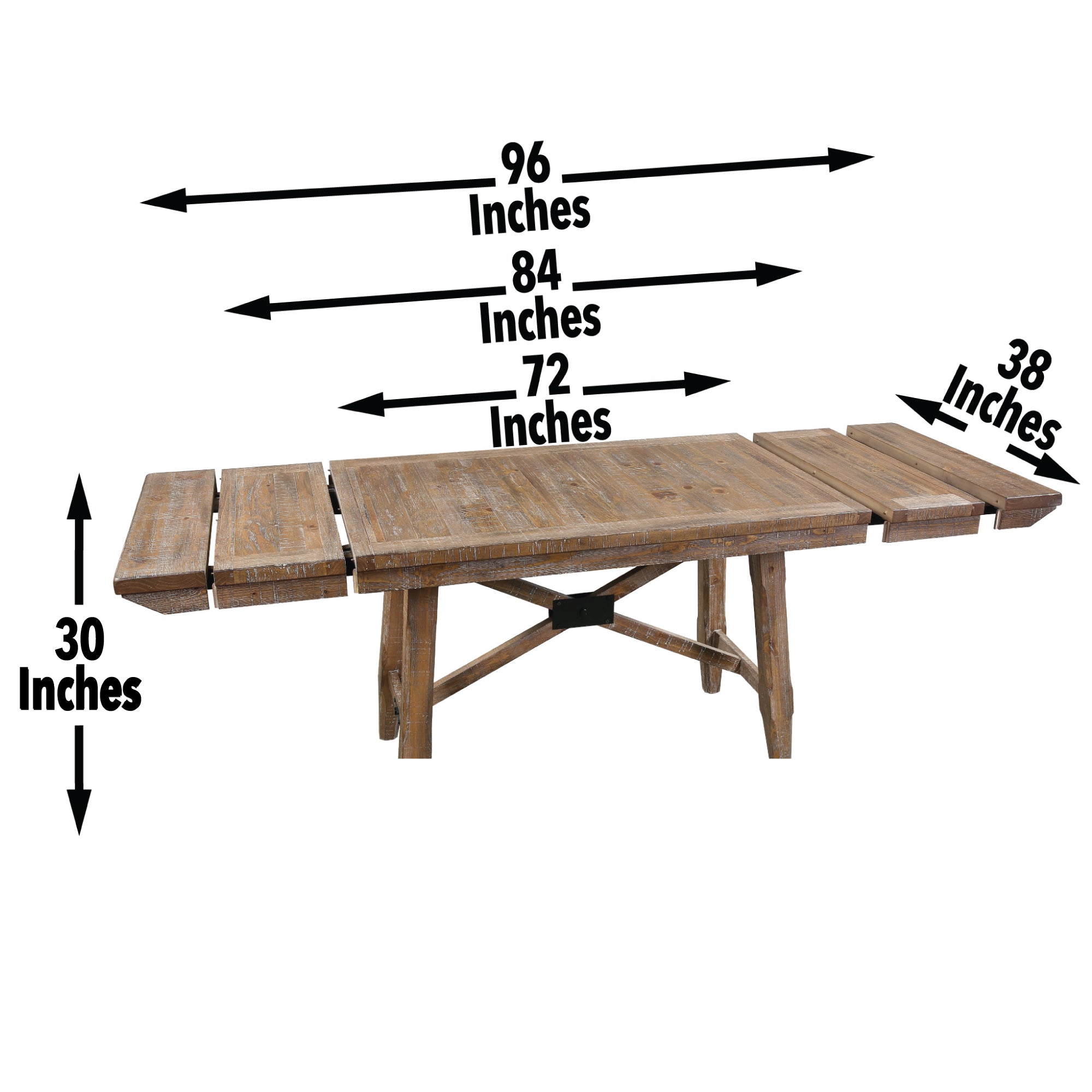 Steve Silver Furniture - Riverdale Dining Table 96" W/2 12" Leaves - Light Brown Wood - Tables - Additional View 1