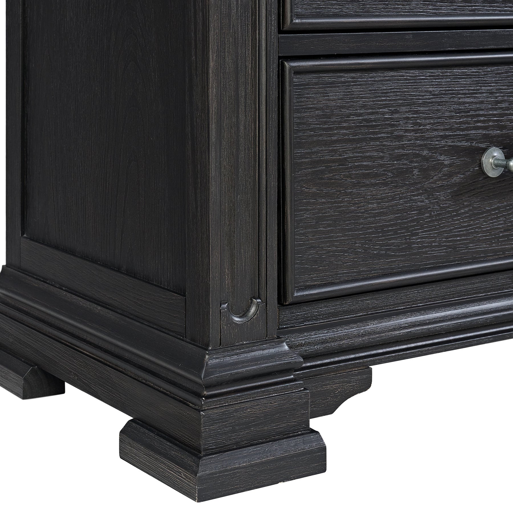 Elements International - KINGS COURT BLACK DRESSER AND MIRROR - Wood|Mirror - Dresser & Mirror - Additional View 7