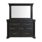 Elements International - KINGS COURT BLACK DRESSER AND MIRROR - Wood|Mirror - Dresser & Mirror - Additional View 11