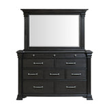 Elements International - KINGS COURT BLACK DRESSER AND MIRROR - Wood|Mirror - Dresser & Mirror - Additional View 11