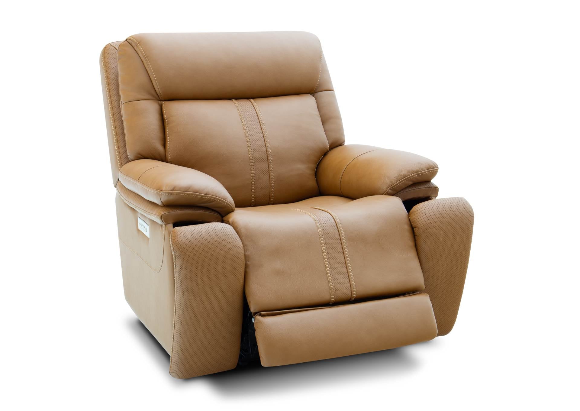 Xara Leather Power Recliner - Butternut - Additional View 2