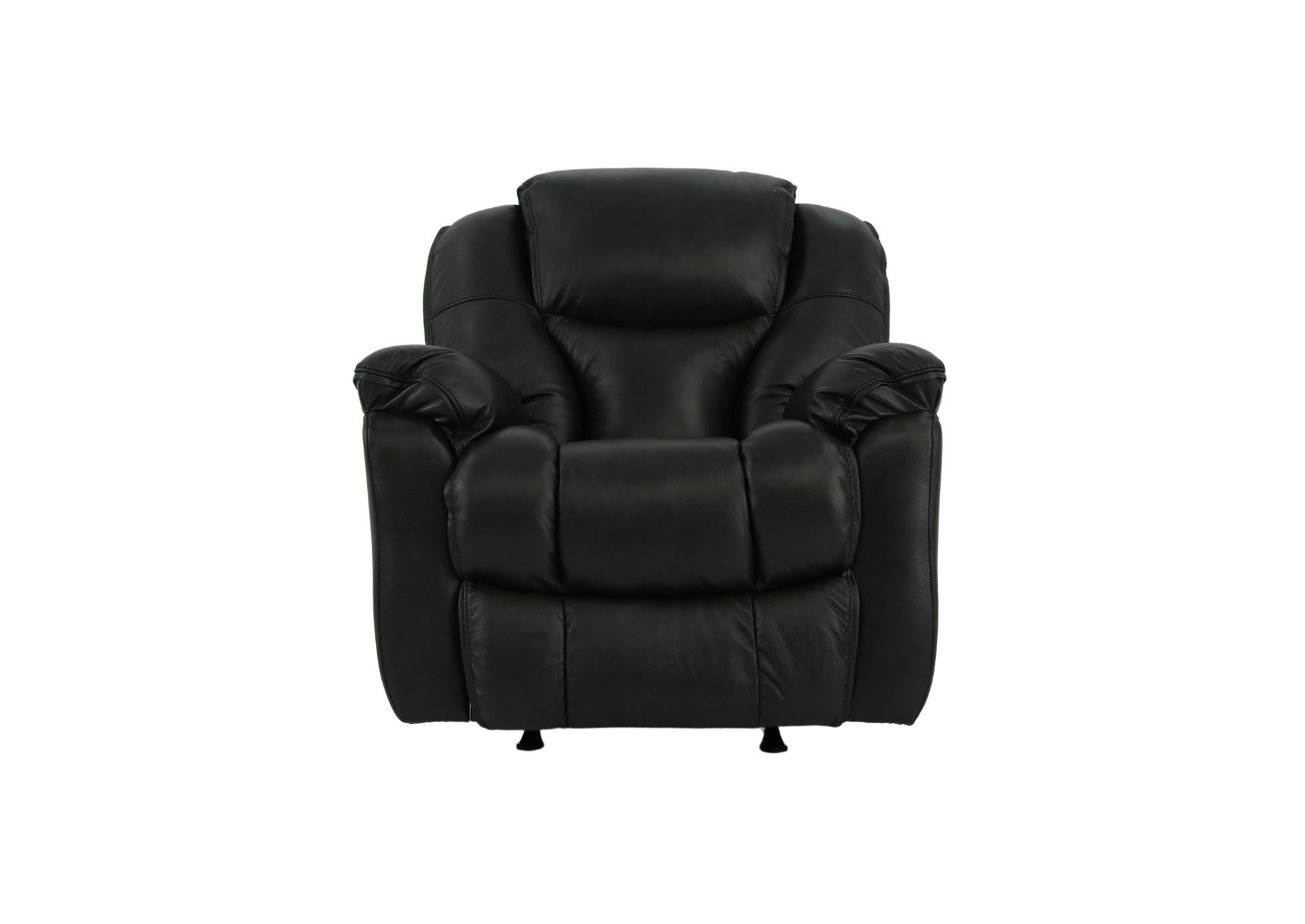 Mustang Leather Rocker Recliner - Charcoal