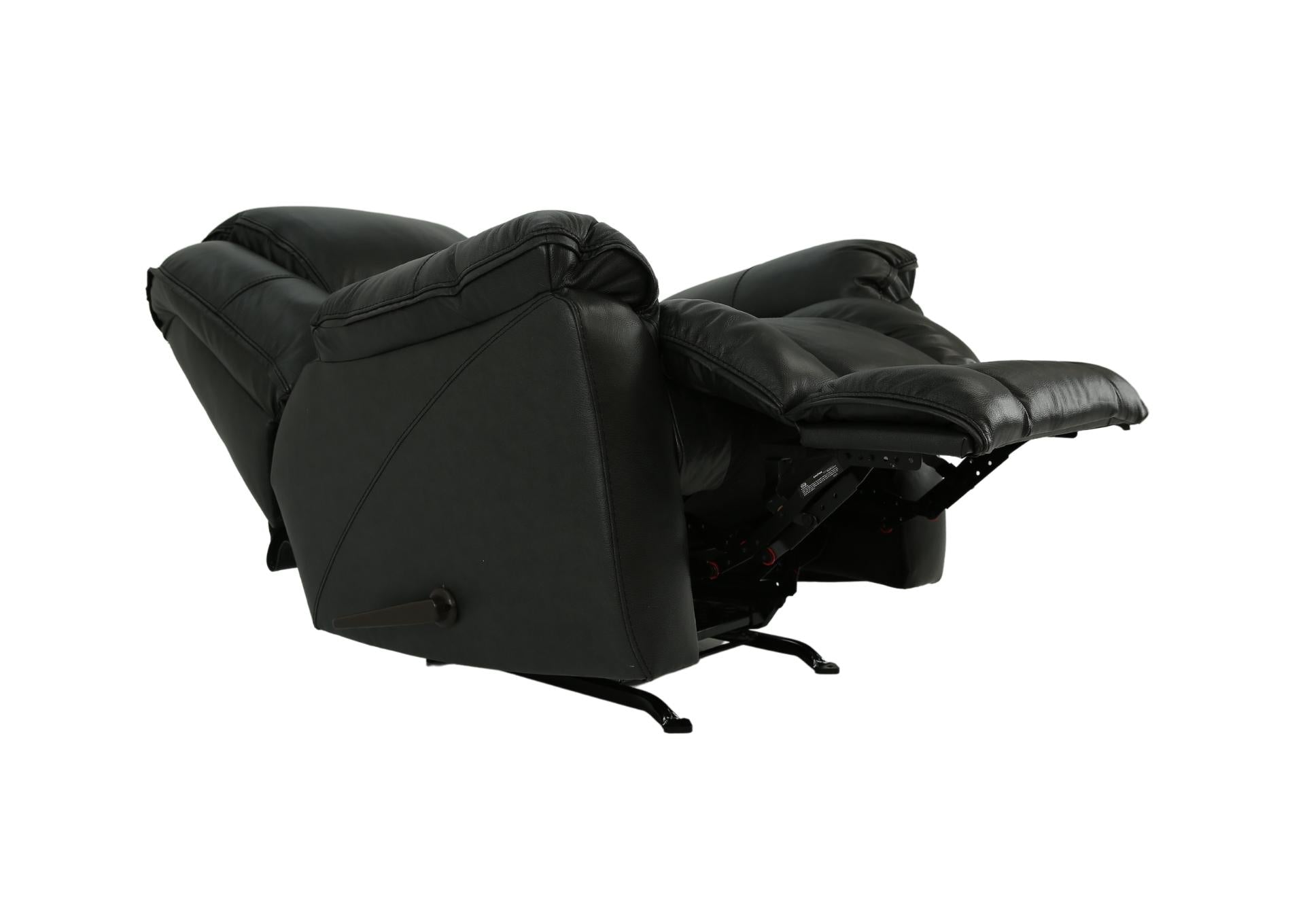 Mustang Leather Rocker Recliner - Charcoal - Additional View 3